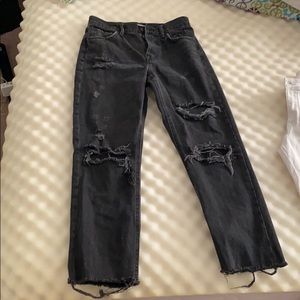 Faded Distressed Boyfriend Jeans